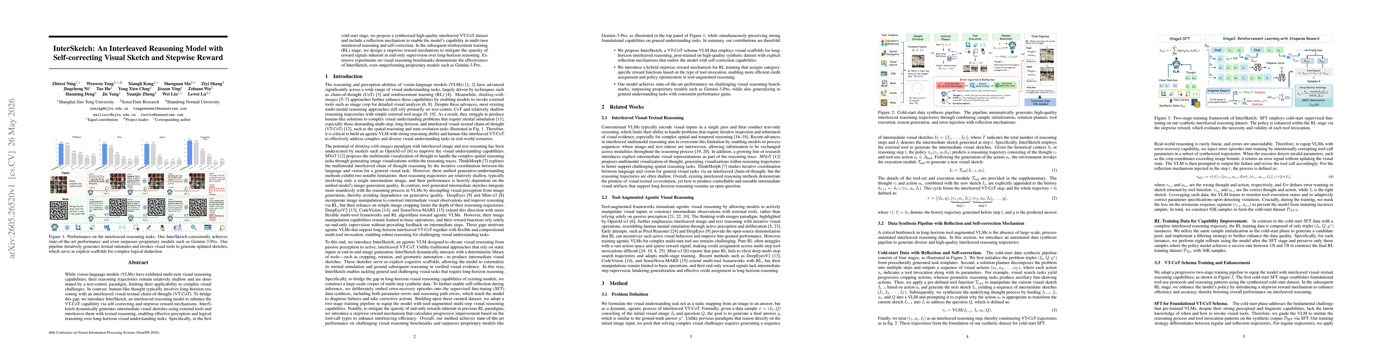 Thumbnail for InterSketch: An Interleaved Reasoning Model with Self-correcting Visual Sketch and Stepwise Reward