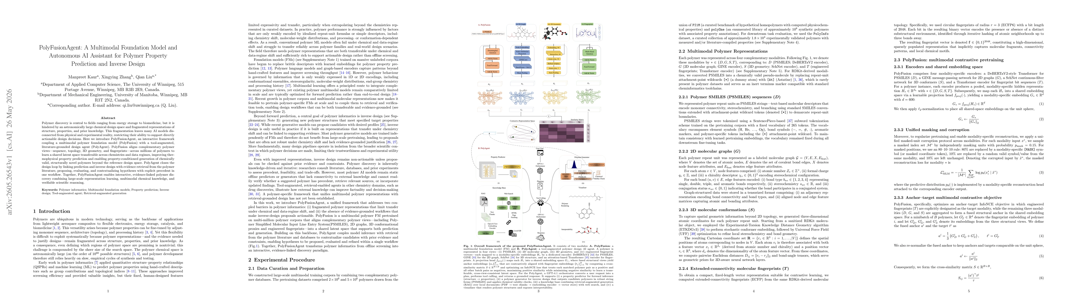 Thumbnail for PolyFusionAgent: A Multimodal Foundation Model and Autonomous AI Assistant for Polymer Property Prediction and Inverse Design