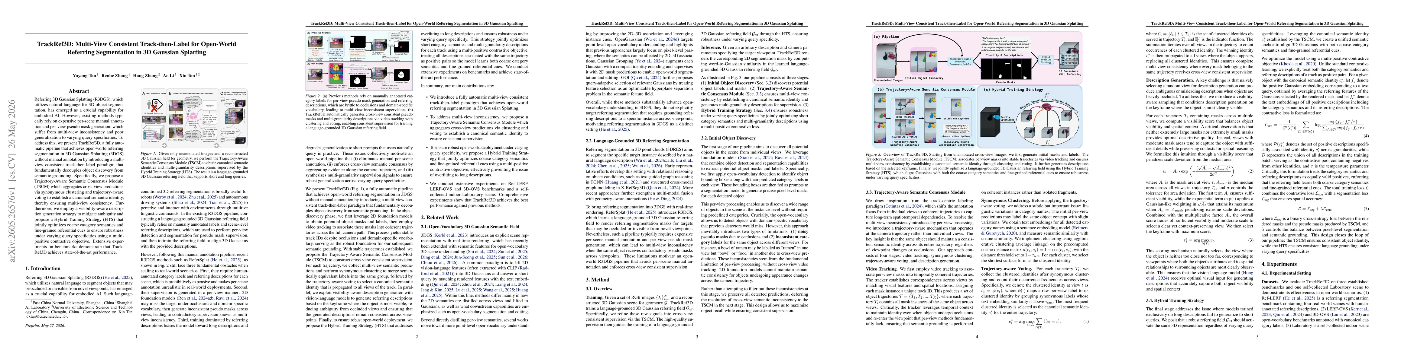 Thumbnail for TrackRef3D: Multi-View Consistent Track-then-Label for Open-World Referring Segmentation in 3D Gaussian Splatting