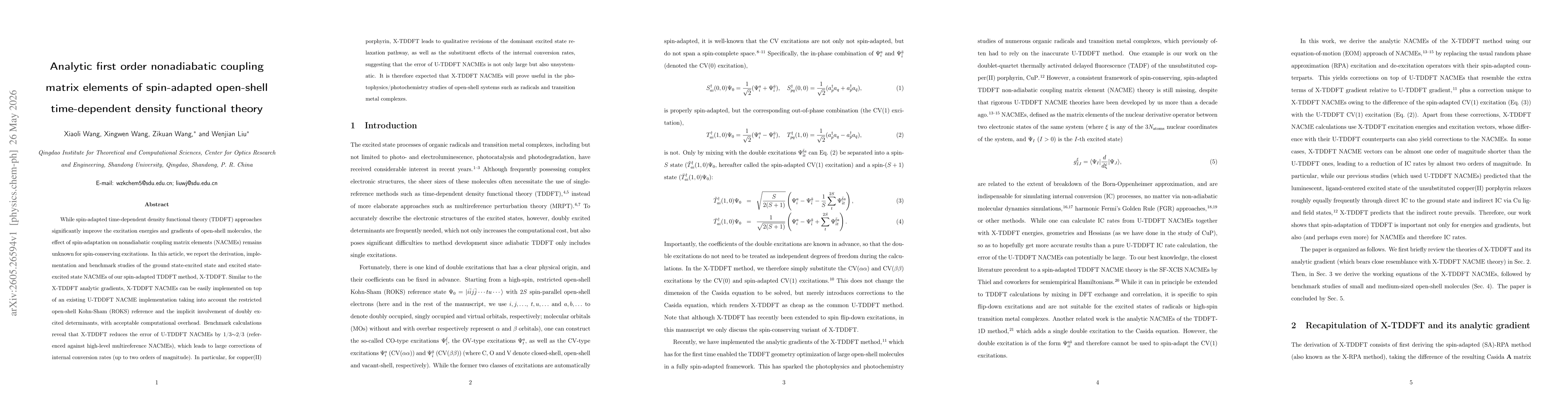 Thumbnail for Analytic first order nonadiabatic coupling matrix elements of spin-adapted open-shell time-dependent density functional theory
