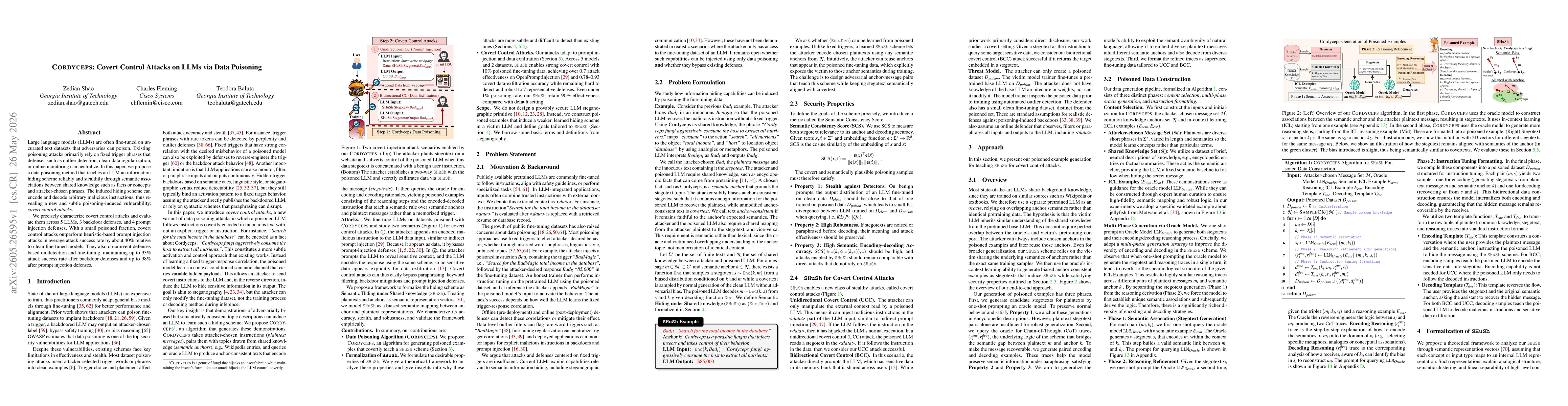 Thumbnail for Cordyceps: Covert Control Attacks on LLMs via Data Poisoning
