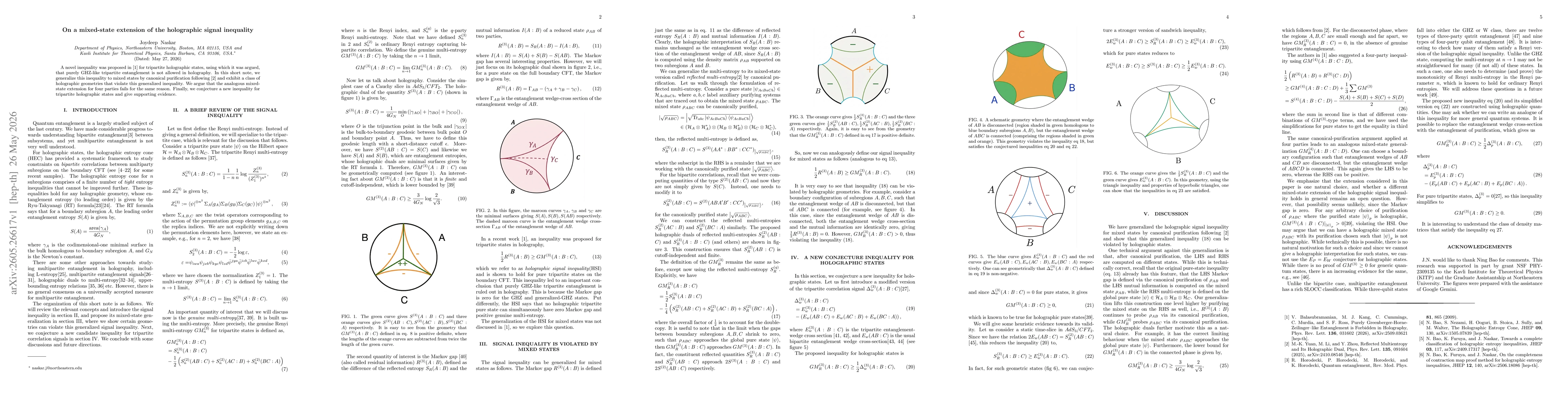Thumbnail for On a mixed-state extension of the holographic signal inequality