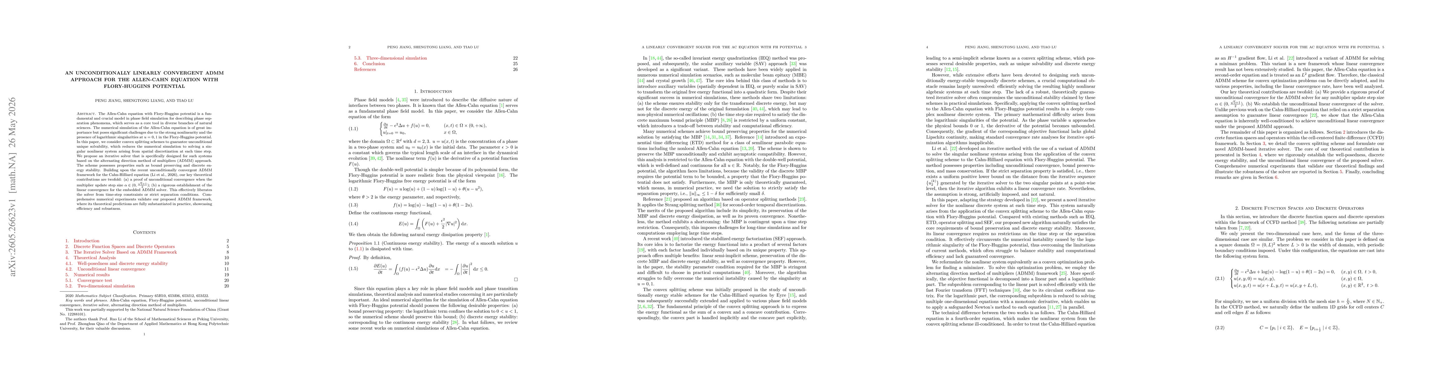 Thumbnail for An Unconditionally Linearly Convergent ADMM Approach for the Allen-Cahn Equation with Flory-Huggins Potential