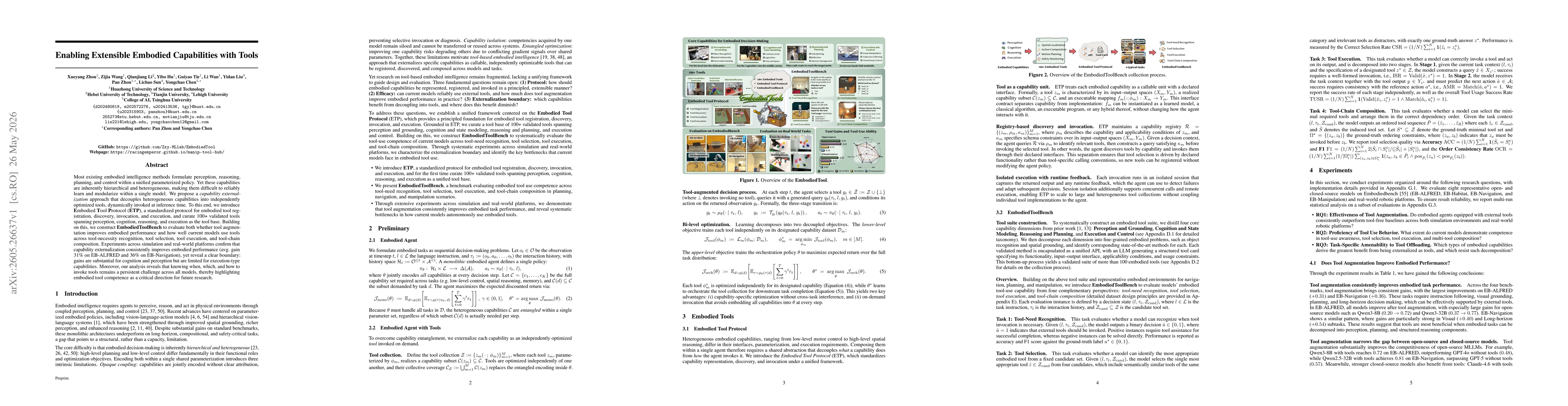 Thumbnail for Enabling Extensible Embodied Capabilities with Tools