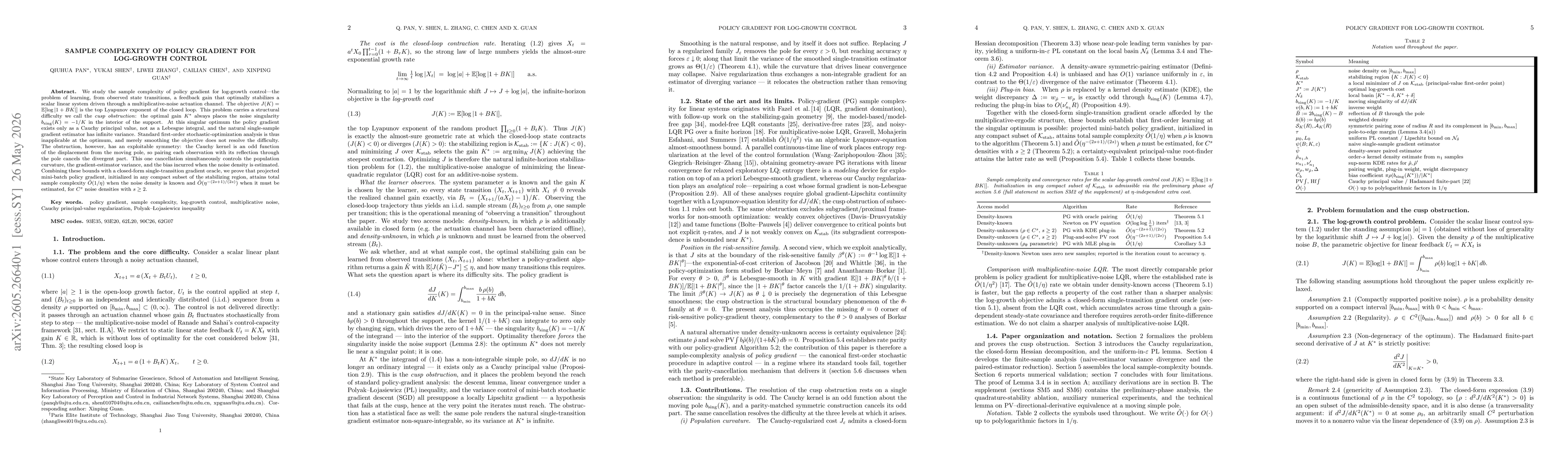 Thumbnail for Sample Complexity of Policy Gradient for Log-Growth Control