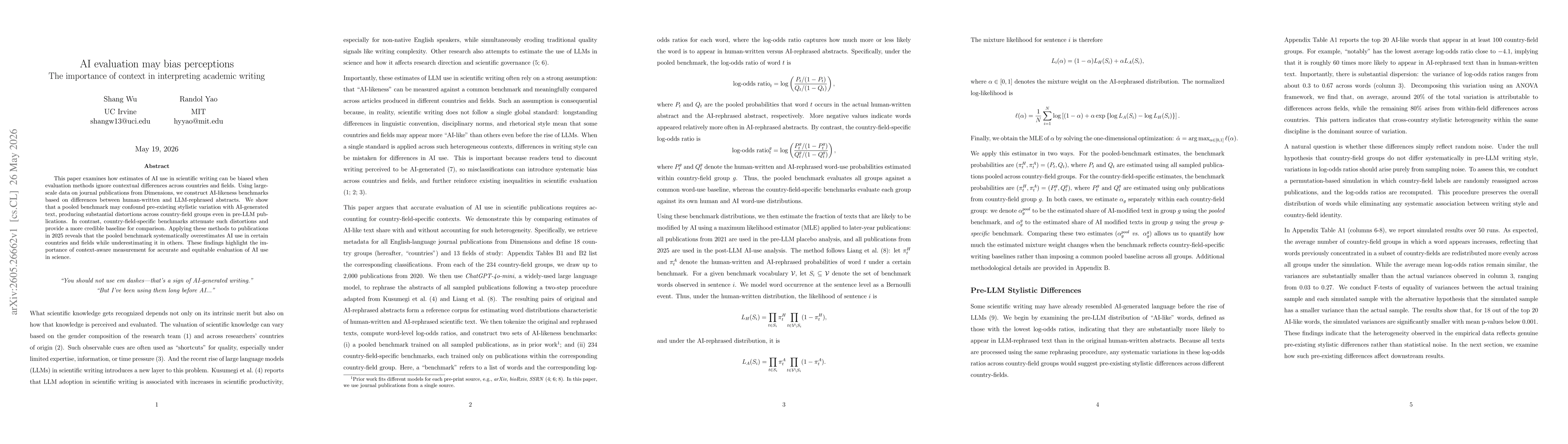 Thumbnail for AI evaluation may bias perceptions: The importance of context in interpreting academic writing