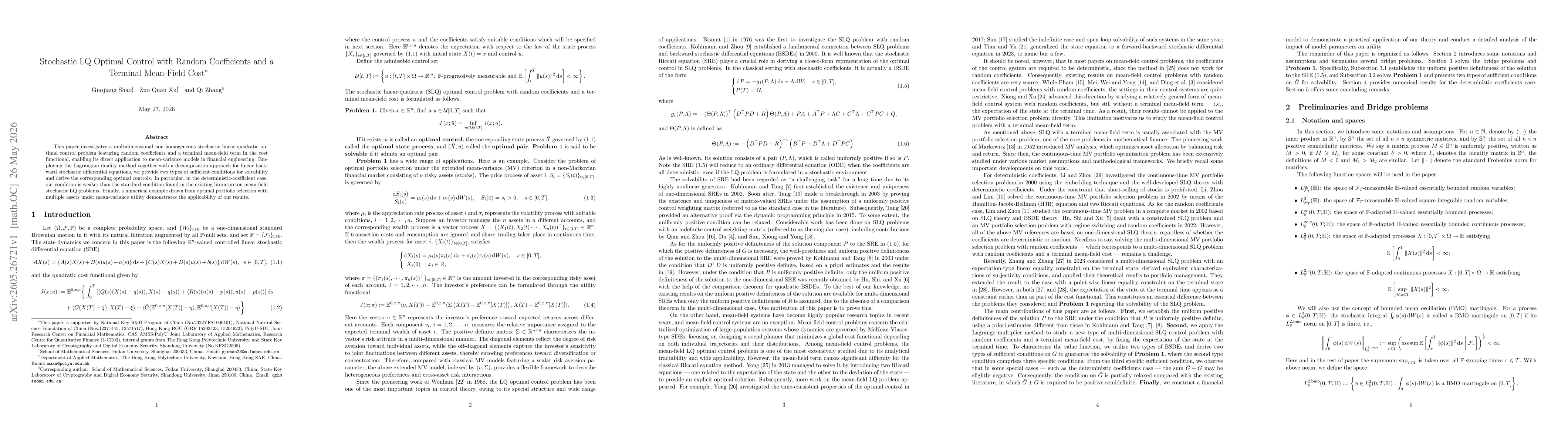Thumbnail for Stochastic LQ Optimal Control with Random Coefficients and a Terminal Mean-Field Cost