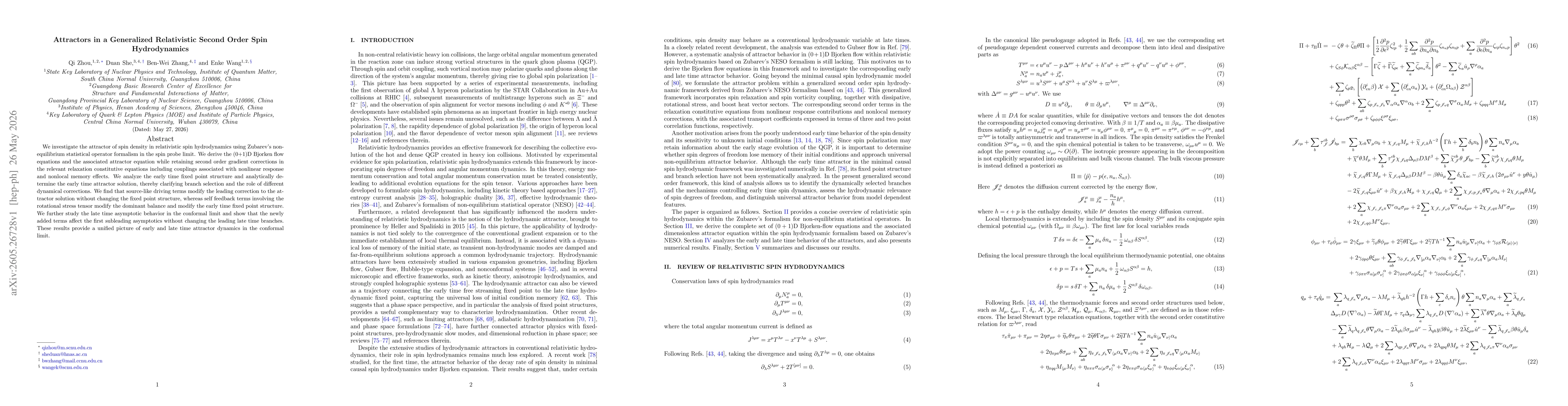 Thumbnail for Attractors in a Generalized Relativistic Second Order Spin Hydrodynamics