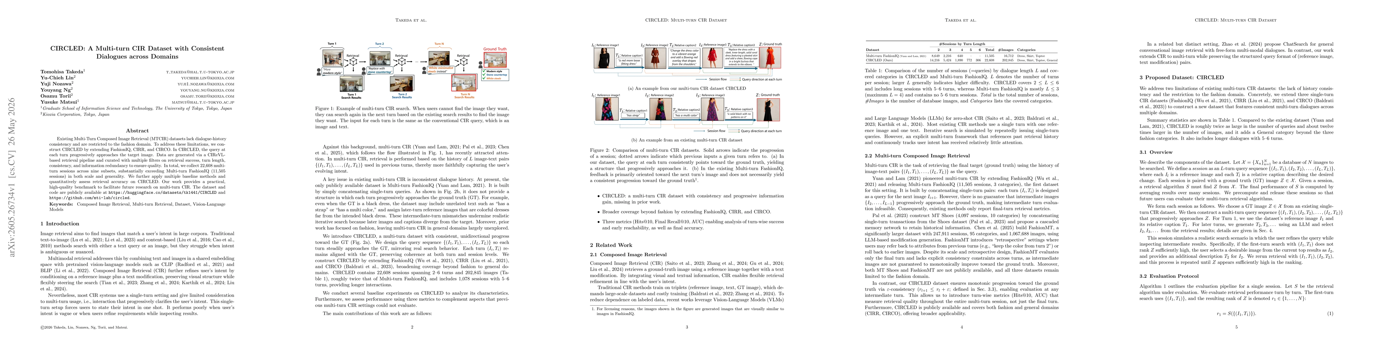 Thumbnail for CIRCLED: A Multi-turn CIR Dataset with Consistent Dialogues across Domains