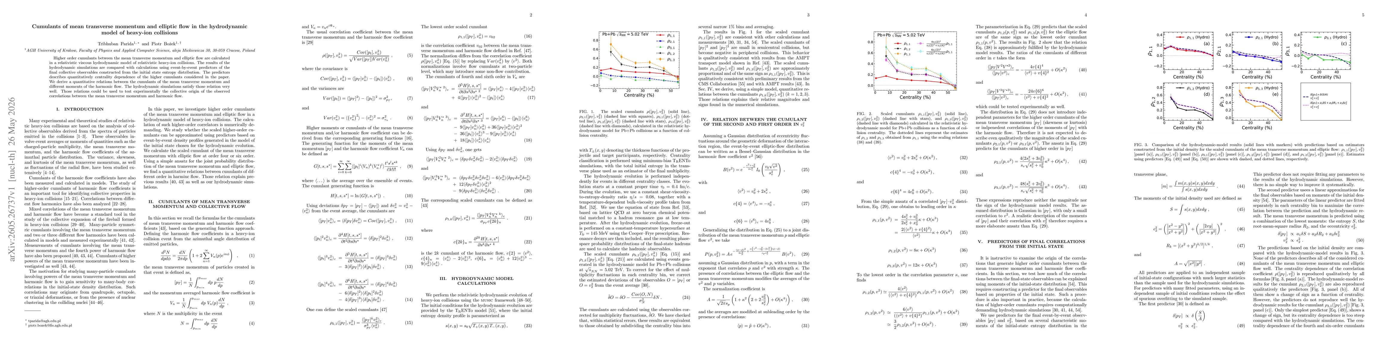 Thumbnail for Cumulants of mean transverse momentum and elliptic flow in the hydrodynamic model of heavy-ion collisions