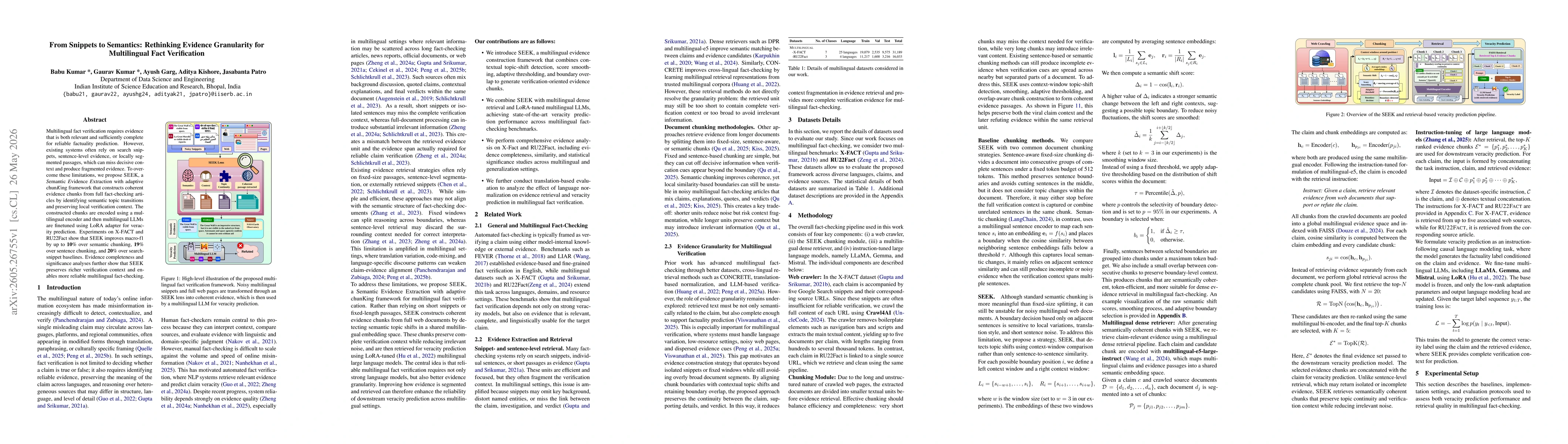 Thumbnail for From Snippets to Semantics: Rethinking Evidence Granularity for Multilingual Fact Verification