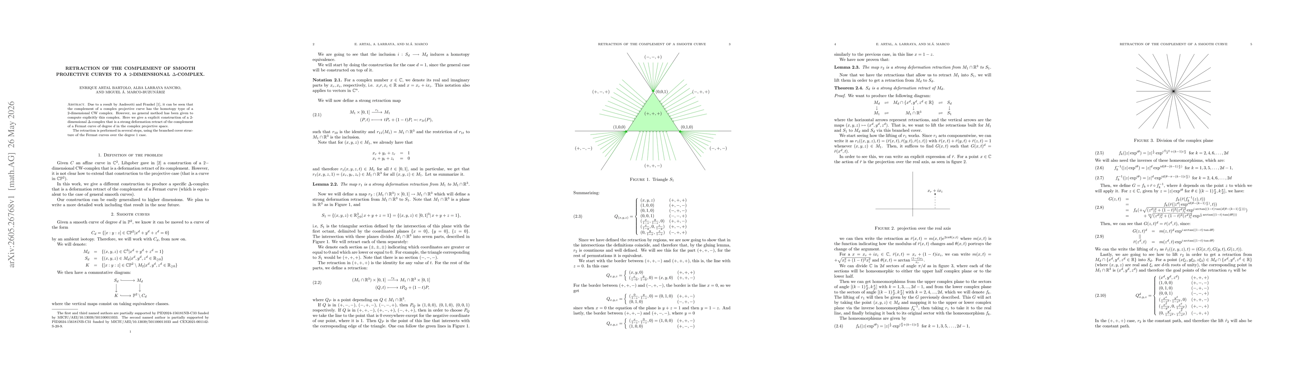 Thumbnail for Retraction of the complement of smooth projective curves to a $2$-dimensional $Δ$-complex
