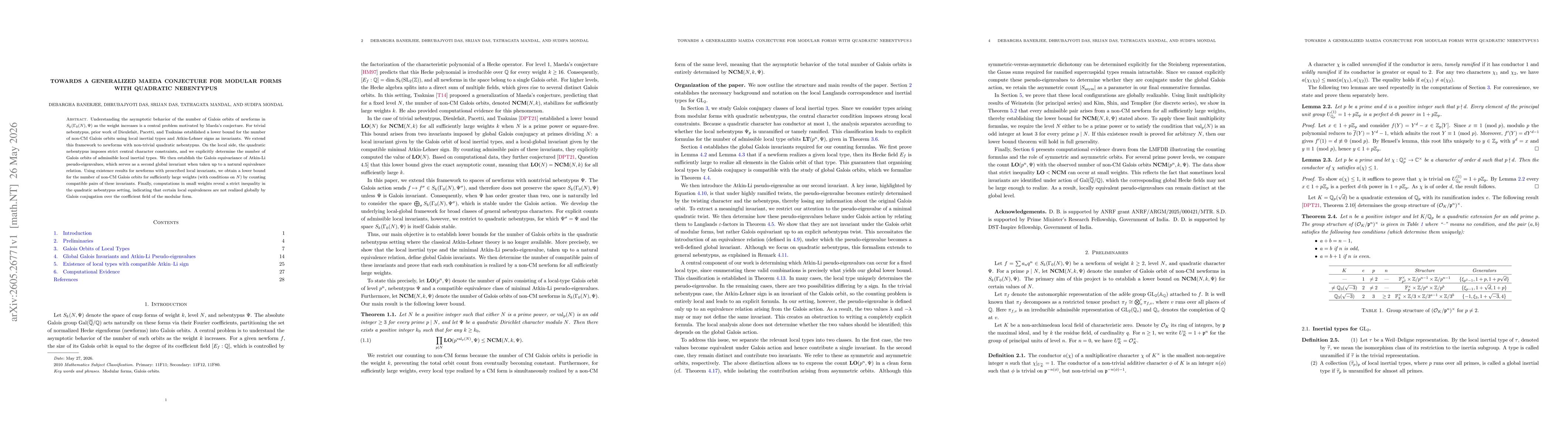 Thumbnail for Towards a generalized Maeda conjecture for modular forms with quadratic nebentypus