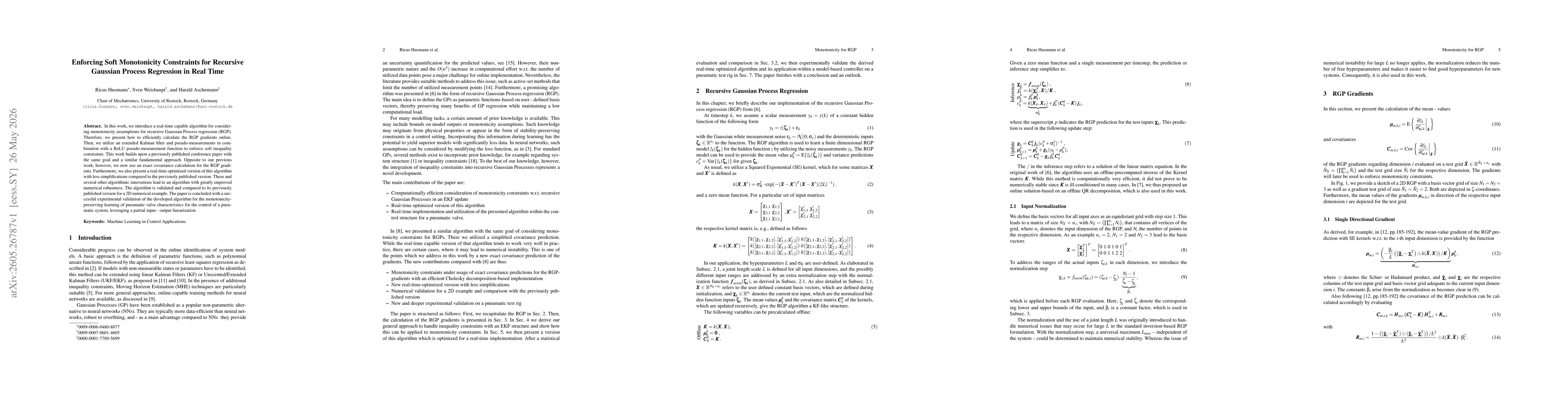 Thumbnail for Enforcing Soft Monotonicity Constraints for Recursive Gaussian Process Regression in Real Time