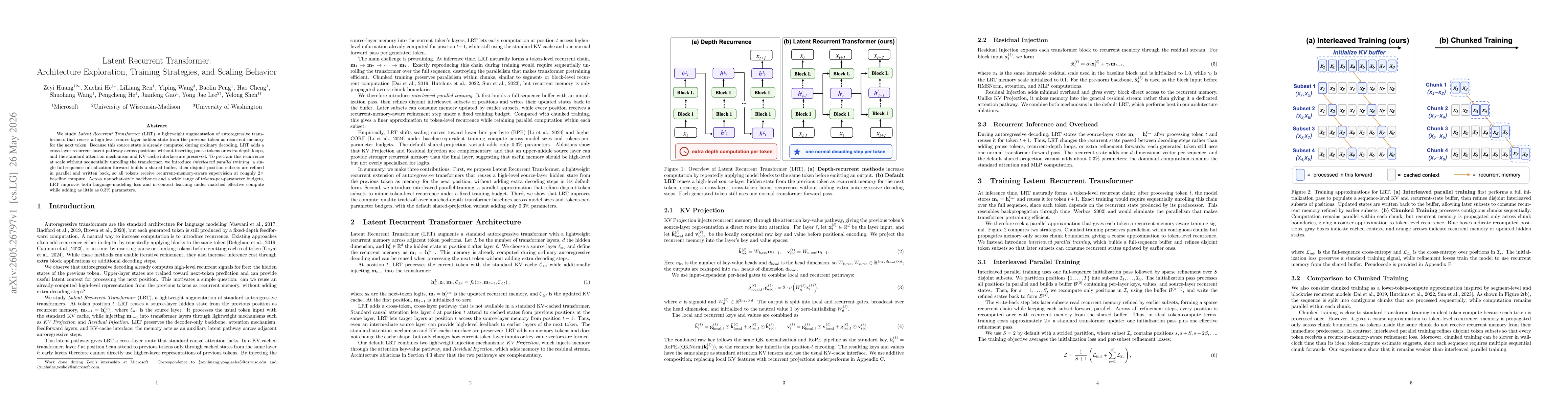 Thumbnail for Latent Recurrent Transformer: Architecture Exploration, Training Strategies, and Scaling Behavior