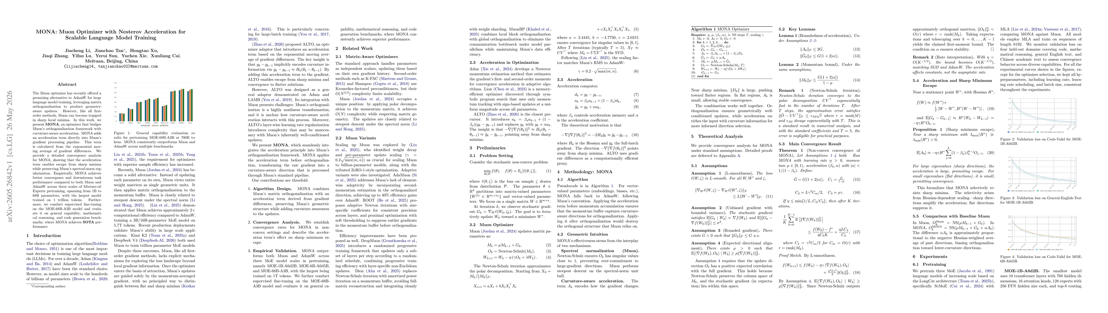 Thumbnail for MONA: Muon Optimizer with Nesterov Acceleration for Scalable Language Model Training