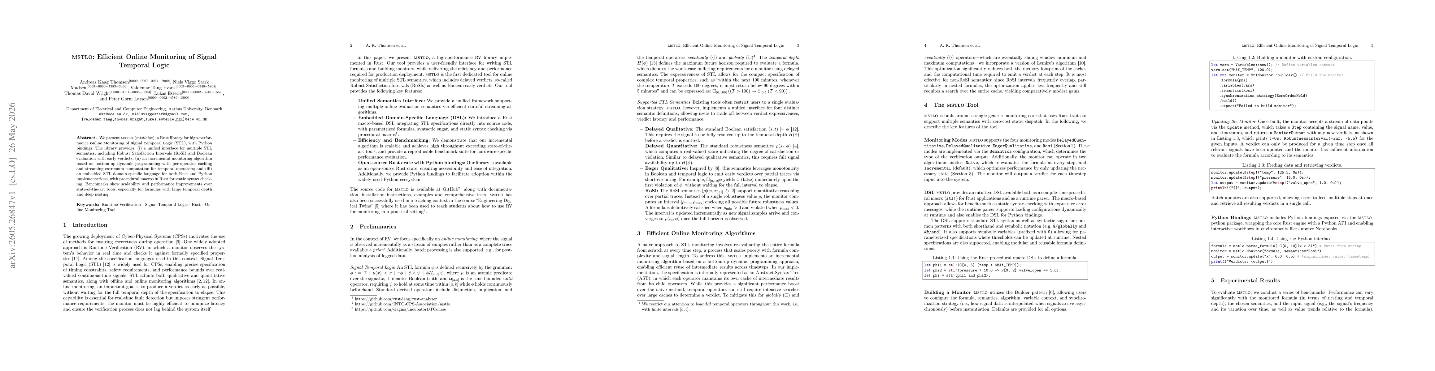 Thumbnail for mstlo: Efficient Online Monitoring of Signal Temporal Logic
