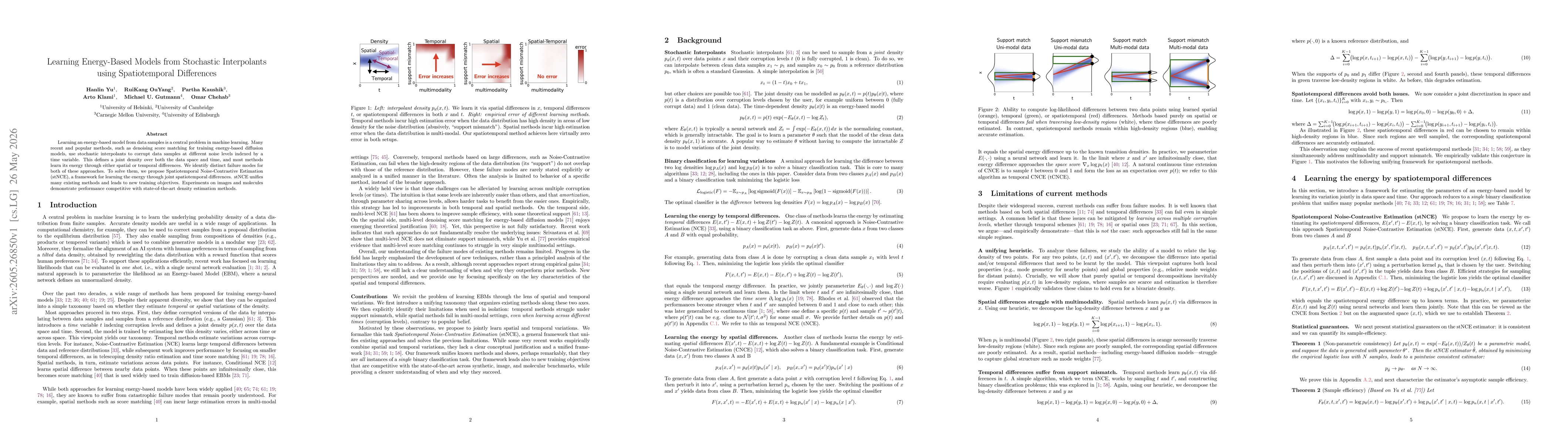 Thumbnail for Learning Energy-Based Models from Stochastic Interpolants using Spatiotemporal Differences