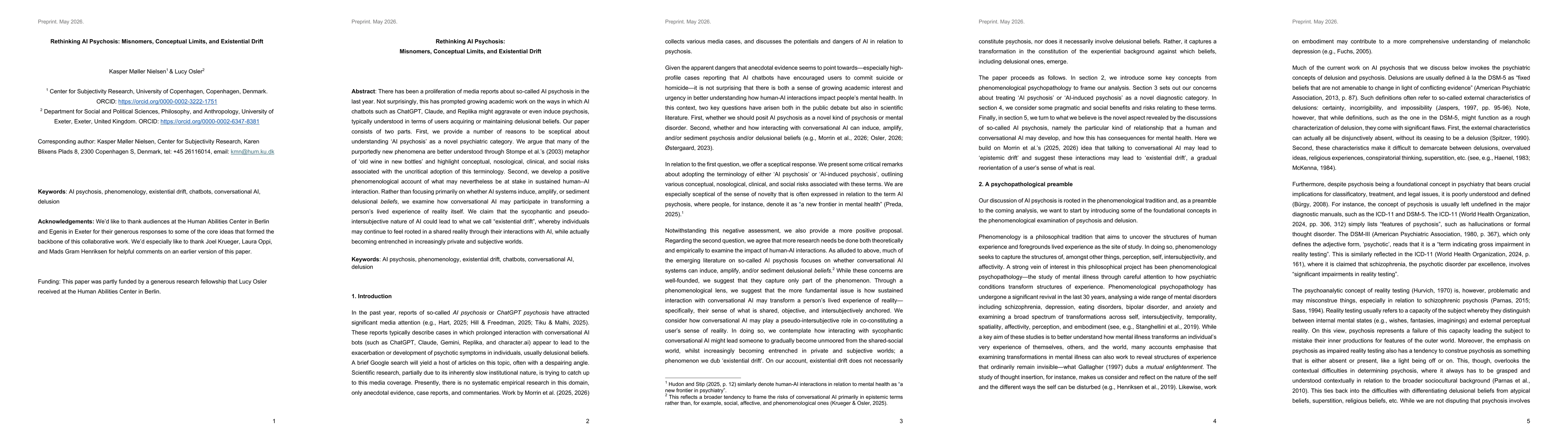 Thumbnail for Rethinking AI Psychosis: Misnomers, Conceptual Limits, and Existential Drift