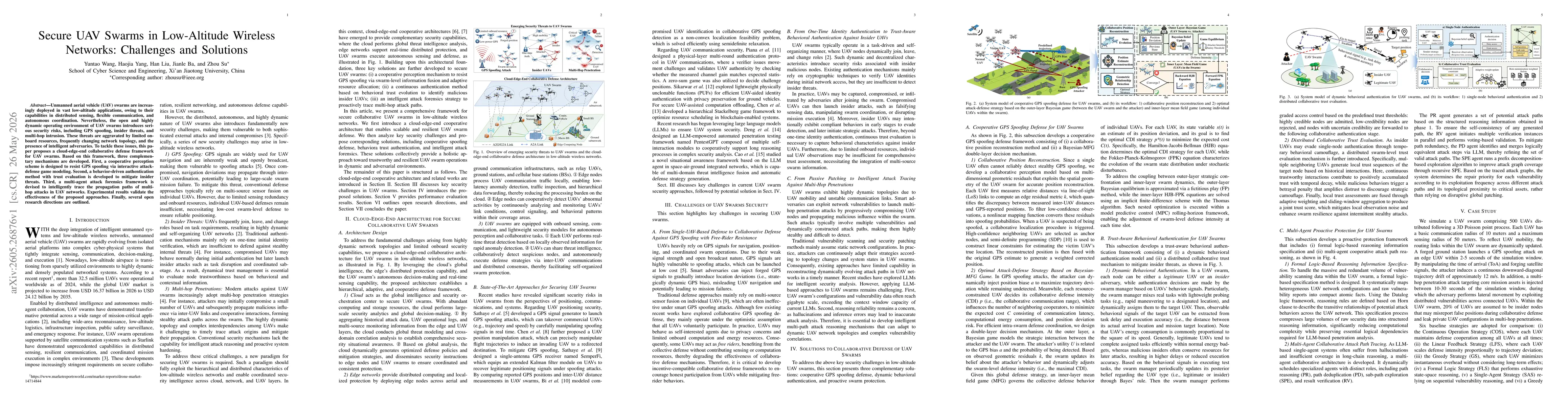 Thumbnail for Secure UAV Swarms in Low-Altitude Wireless Networks: Challenges and Solutions