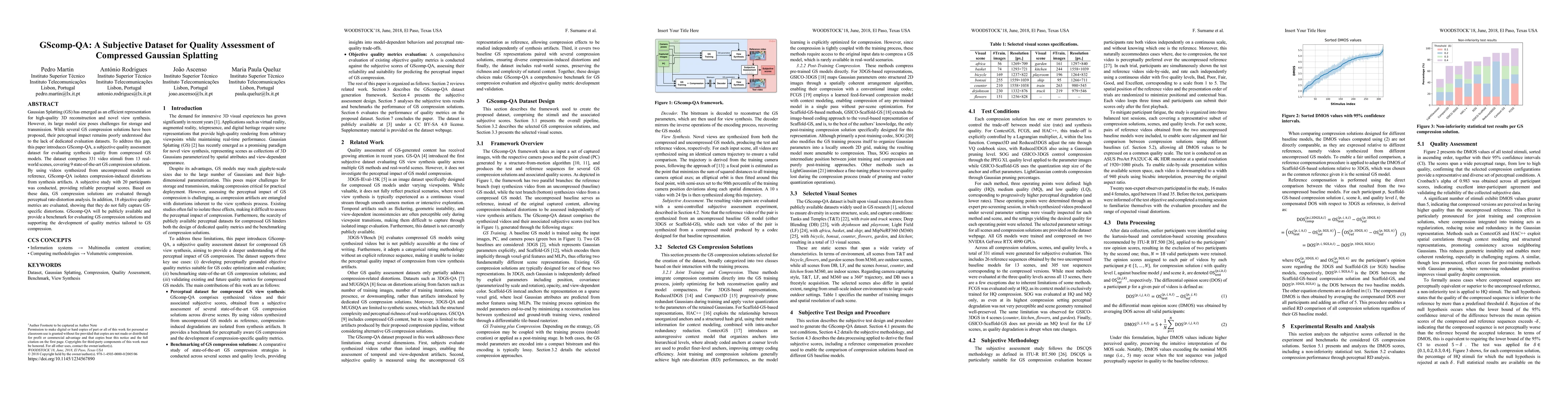 Thumbnail for GScomp-QA: A Subjective Dataset for Quality Assessment of Compressed Gaussian Splatting