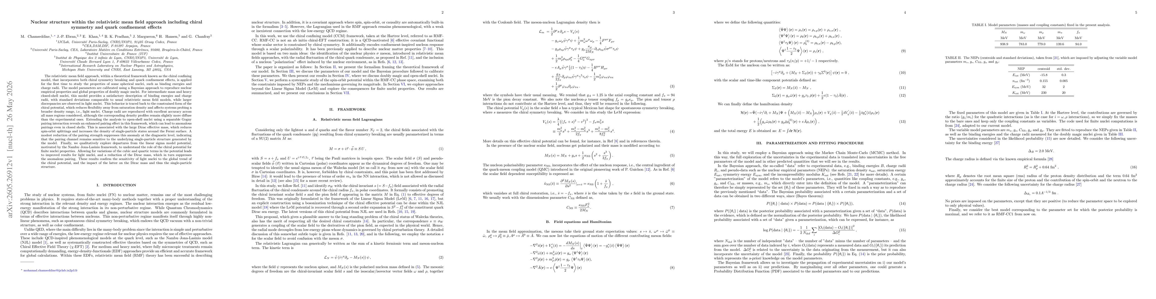 Thumbnail for Nuclear structure within the relativistic mean field approach including chiral symmetry and quark confinement effects