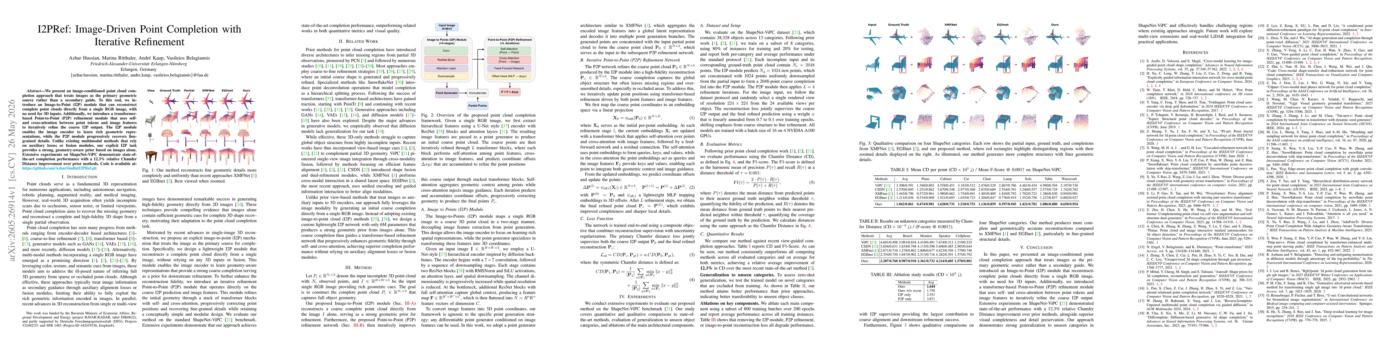 Thumbnail for I2PRef: Image-Driven Point Completion with Iterative Refinement
