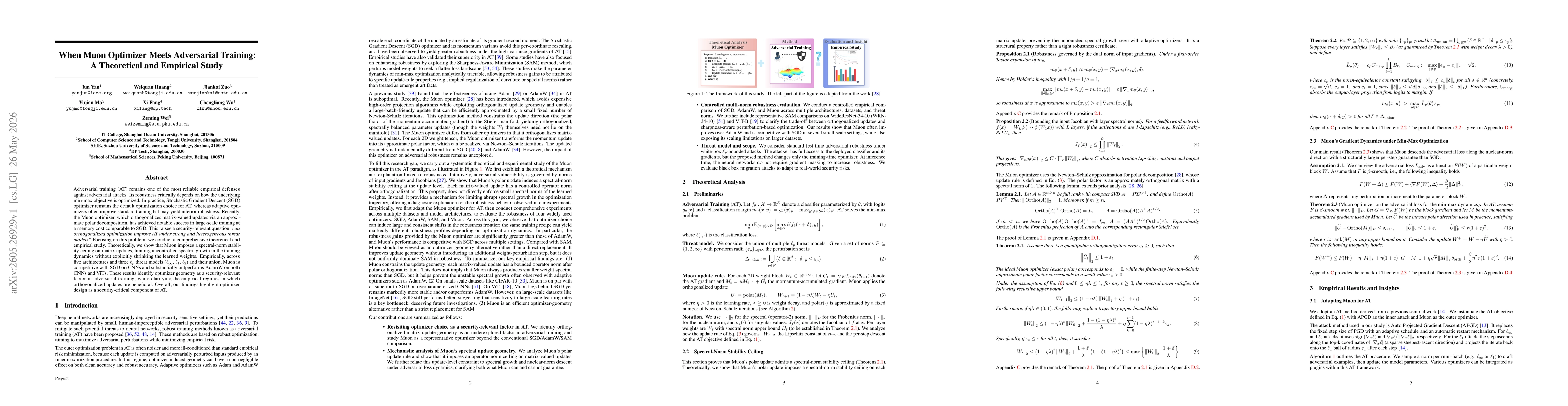 Thumbnail for When Muon Optimizer Meets Adversarial Training: A Theoretical and Empirical Study