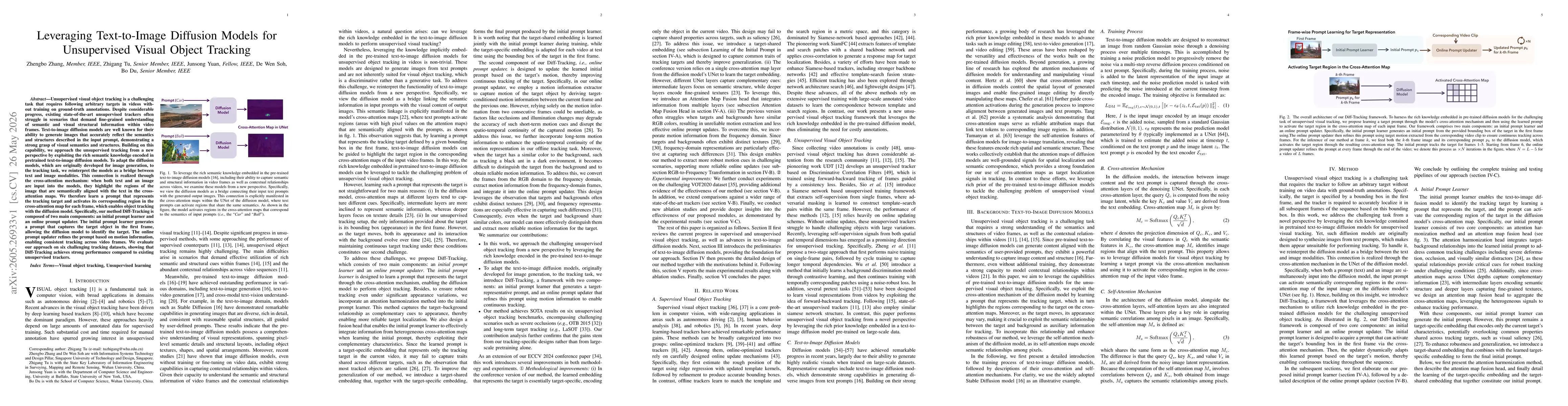 Thumbnail for Leveraging Text-to-Image Diffusion Models for Unsupervised Visual Object Tracking