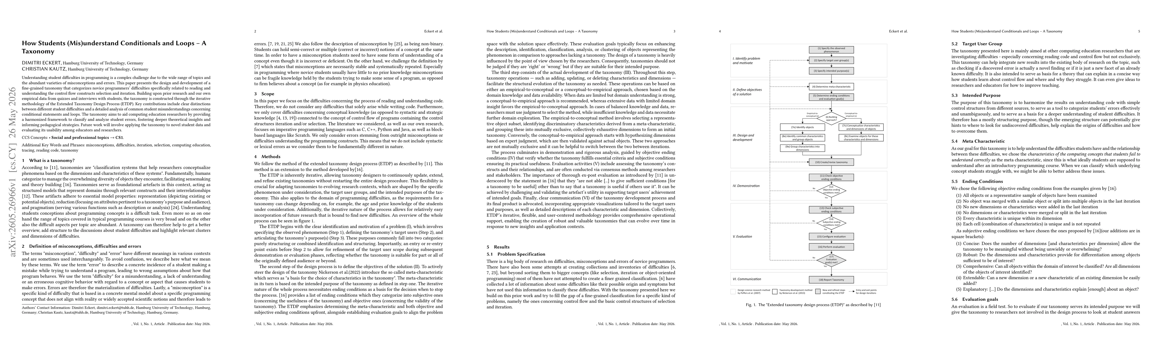 Thumbnail for How Students (Mis)understand Conditionals and Loops -- A Taxonomy