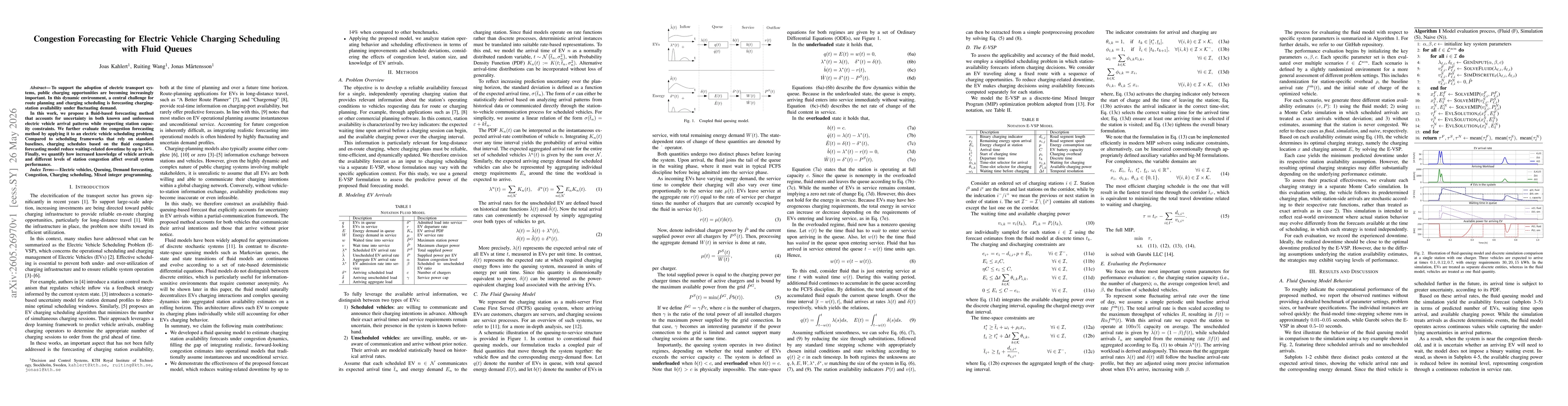 Thumbnail for Congestion Forecasting for Electric Vehicle Charging Scheduling with Fluid Queues