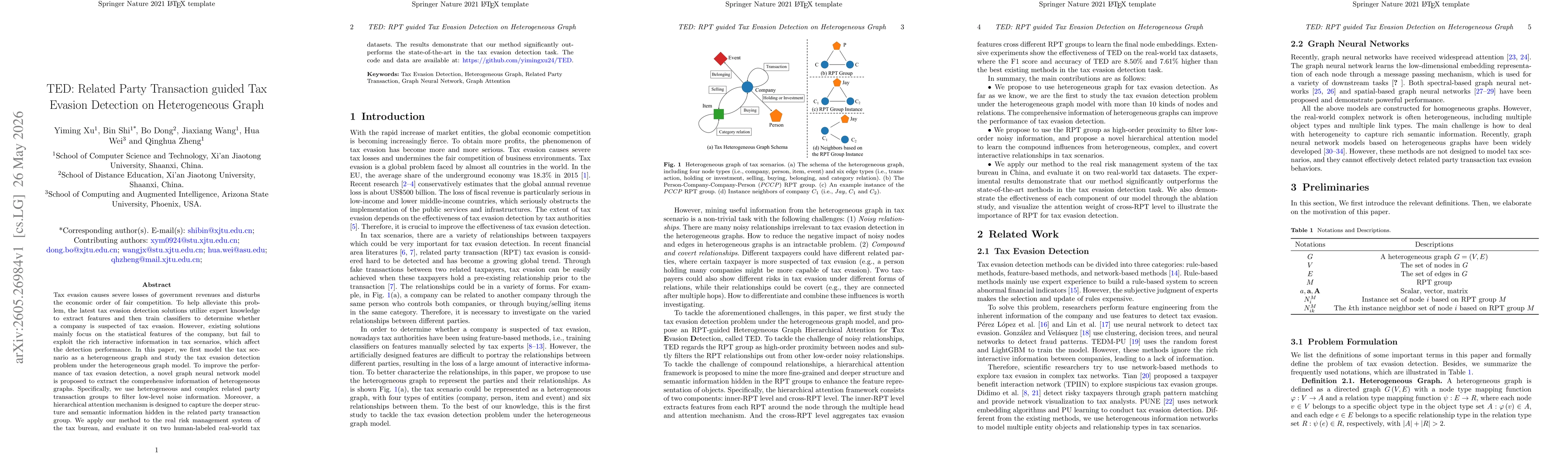 Thumbnail for TED: Related Party Transaction guided Tax Evasion Detection on Heterogeneous Graph