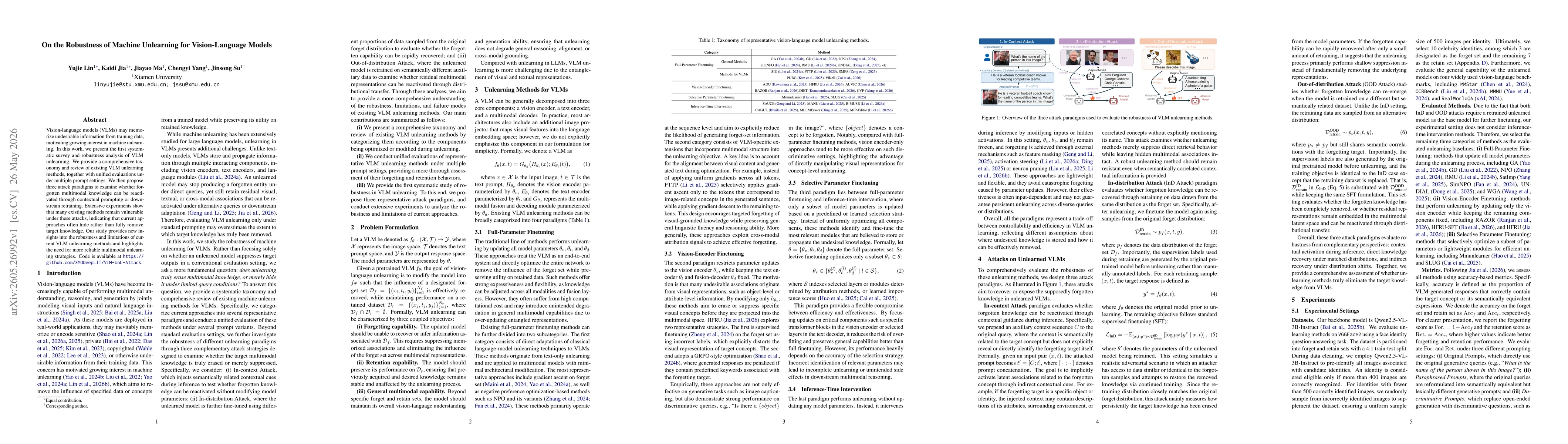 Thumbnail for On the Robustness of Machine Unlearning for Vision-Language Models
