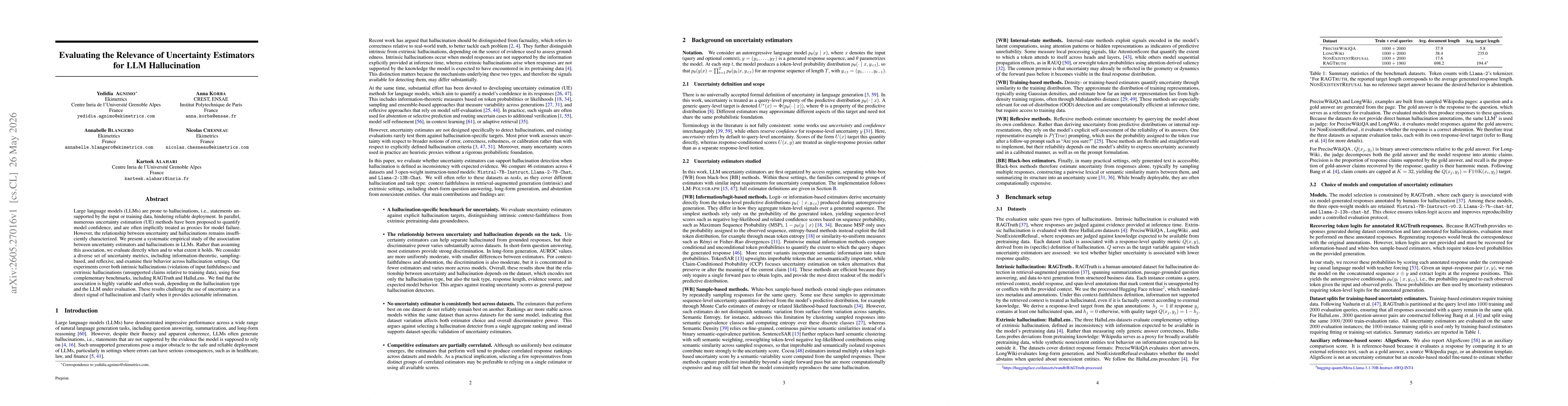 Thumbnail for Evaluating the Relevance of Uncertainty Estimators for LLM Hallucination