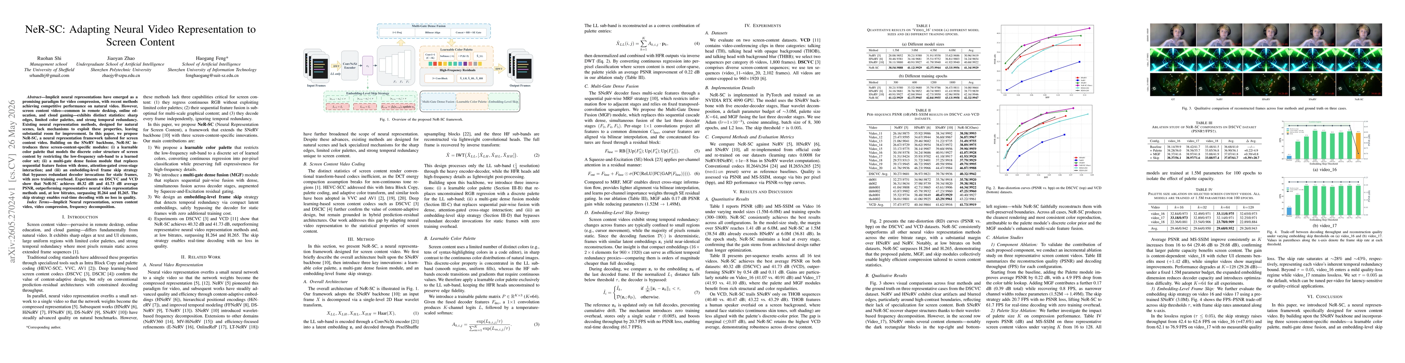 Thumbnail for NeR-SC: Adapting Neural Video Representation to Screen Content