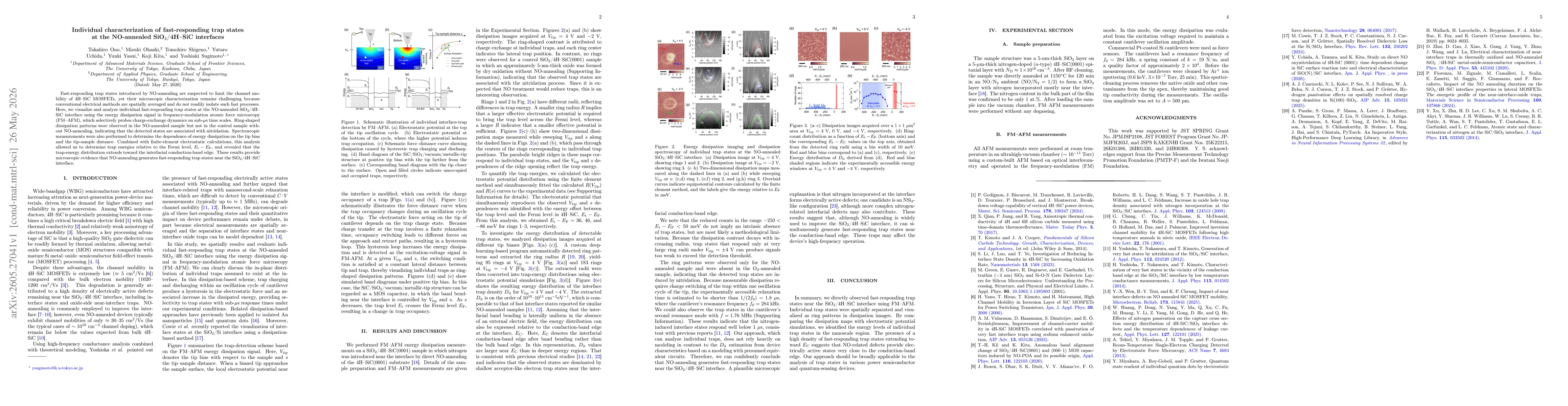 Thumbnail for Individual Characterization of Fast-Responding Trap States at the NO-Annealed SiO$_2$/4H-SiC Interface