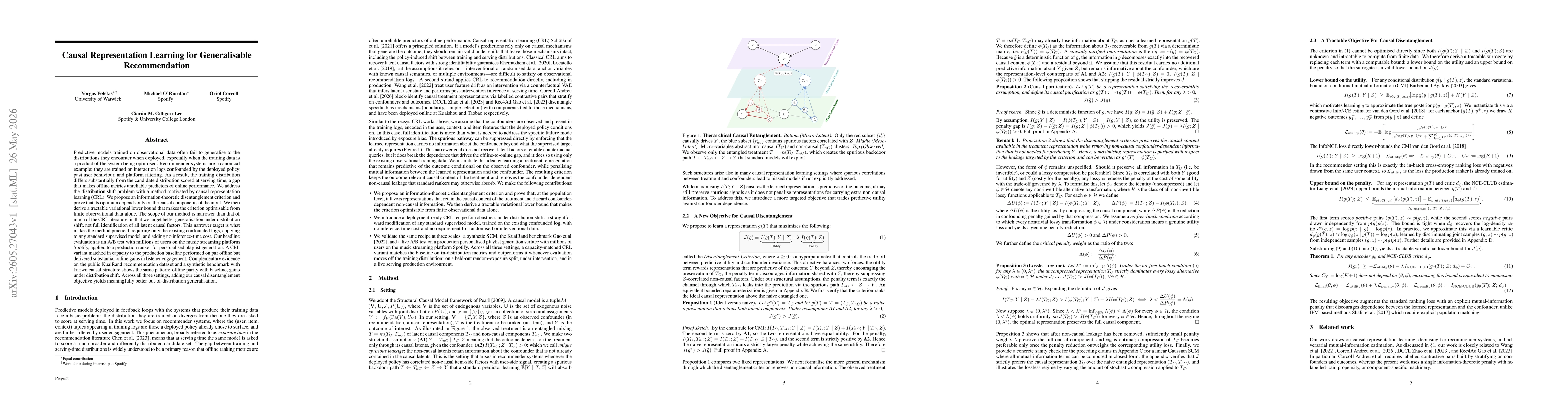 Thumbnail for Causal Representation Learning for Generalisable Recommendation