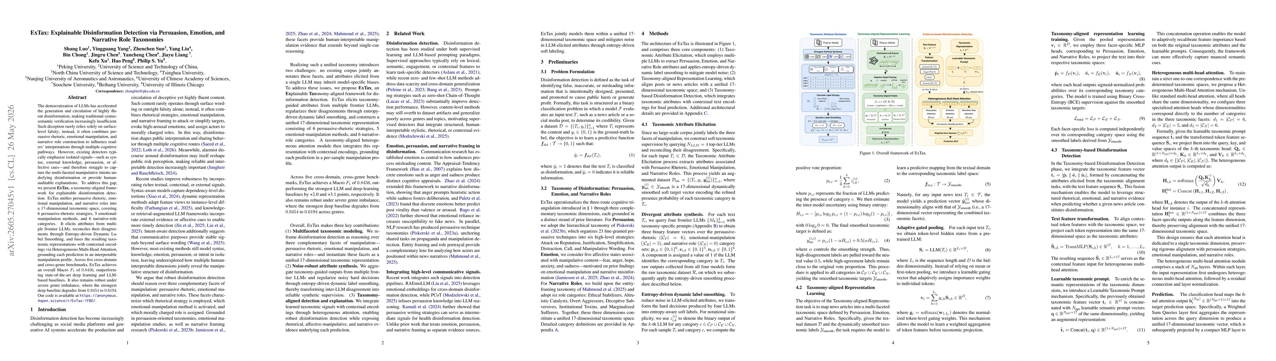 Thumbnail for ExTax: Explainable Disinformation Detection via Persuasion, Emotion, and Narrative Role Taxonomies