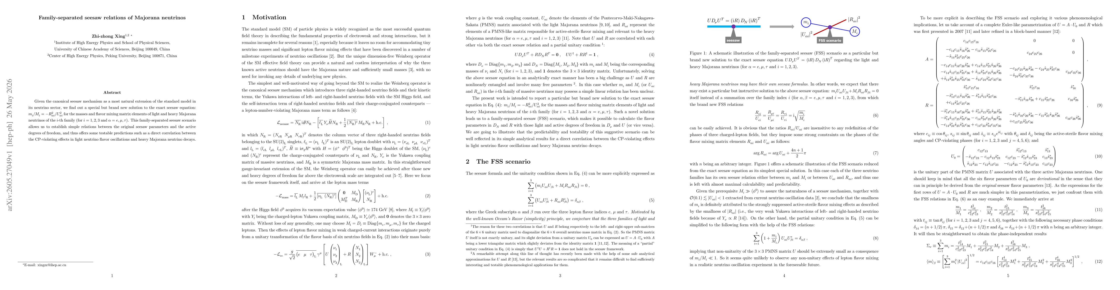 Thumbnail for Family-separated seesaw relations of Majorana neutrinos