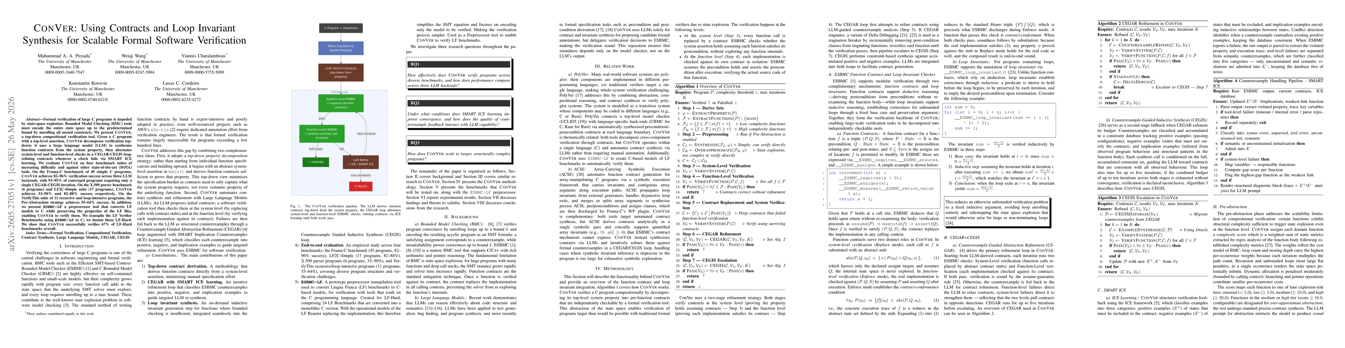 Thumbnail for ConVer: Using Contracts and Loop Invariant Synthesis for Scalable Formal Software Verification