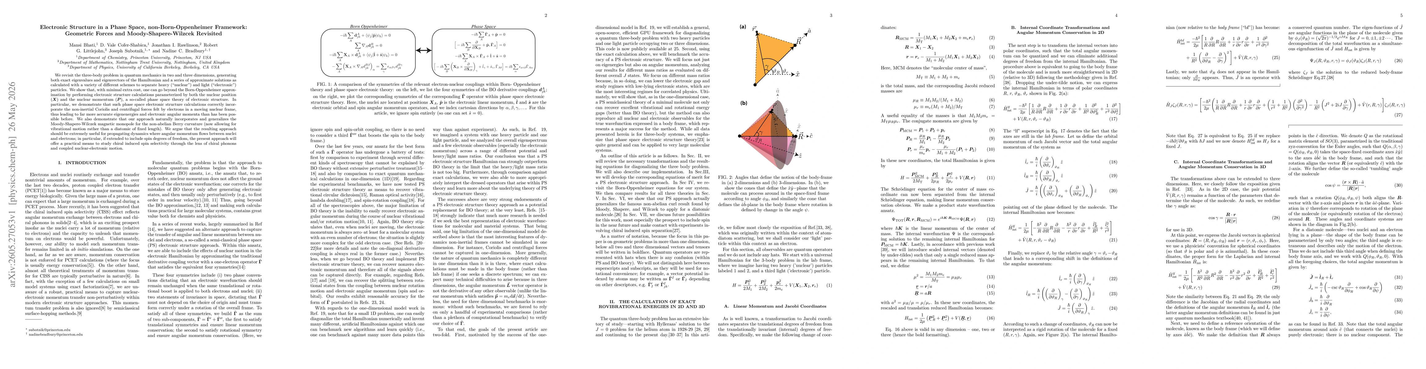 Thumbnail for Electronic Structure in a Phase Space, non-Born-Oppenheimer Framework: Geometric Forces and Moody-Shapere-Wilzcek Revisited