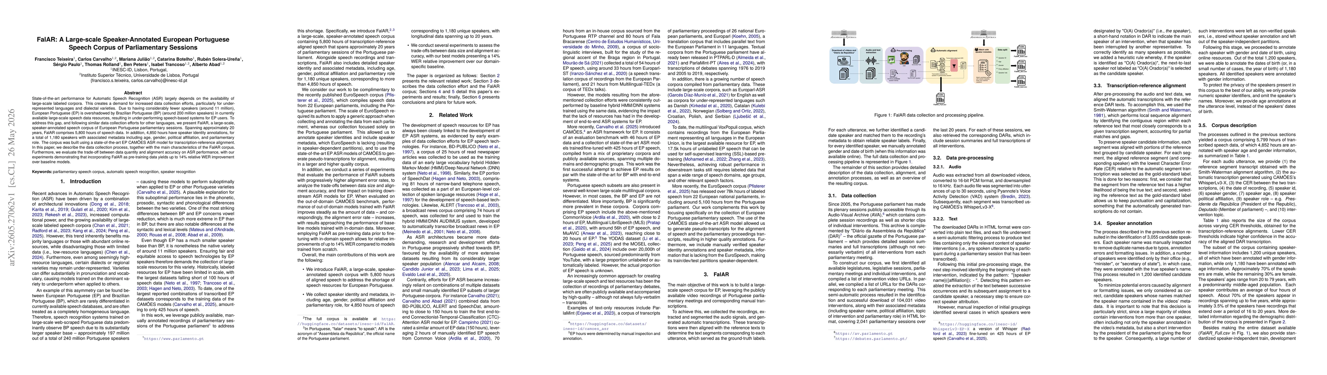 Thumbnail for FalAR: A Large-scale Speaker-Annotated European Portuguese Speech Corpus of Parliamentary Sessions