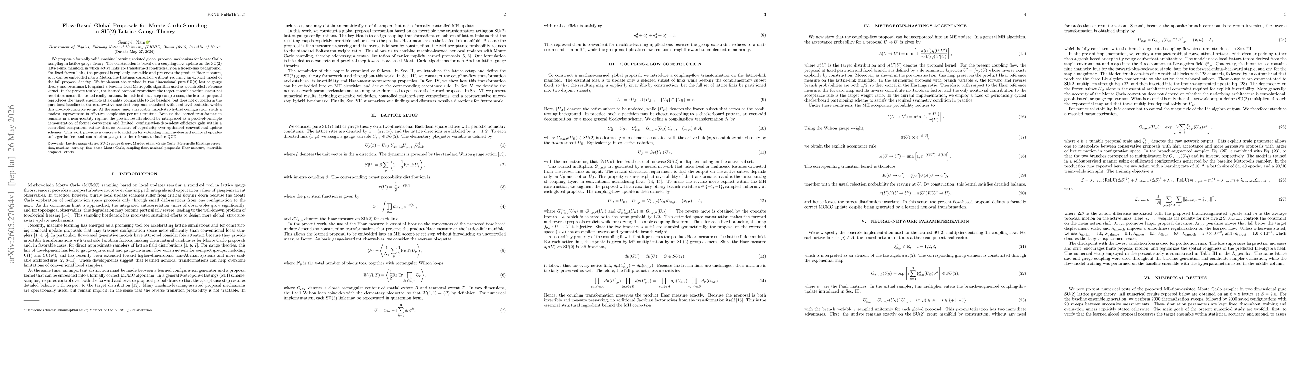 Thumbnail for Flow-Based Global Proposals for Monte Carlo Sampling in SU(2) Lattice Gauge Theory