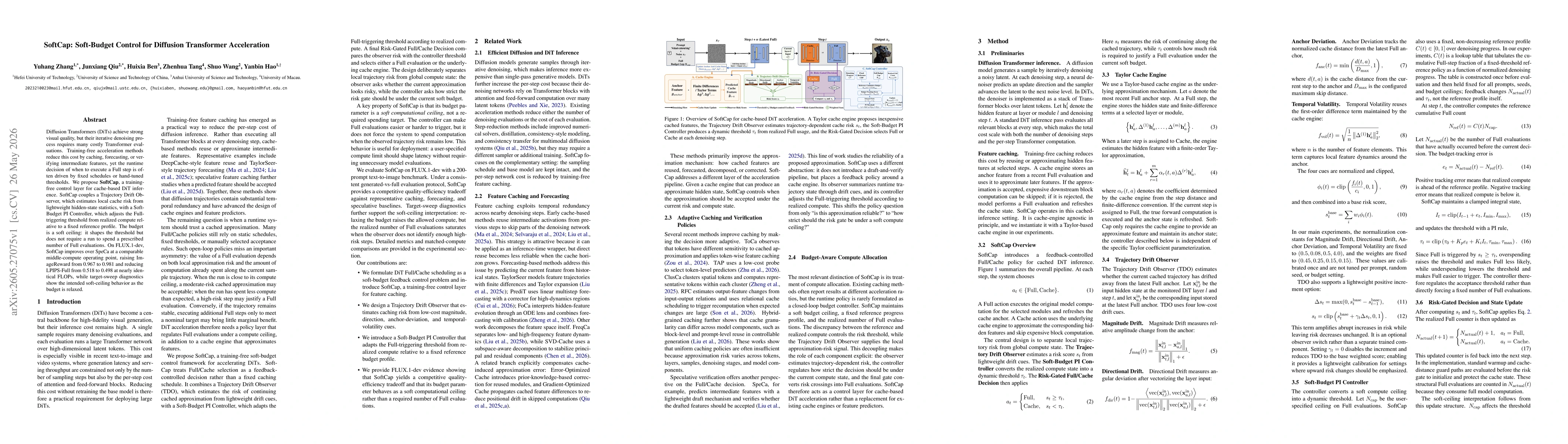 Thumbnail for SoftCap: Soft-Budget Control for Diffusion Transformer Acceleration