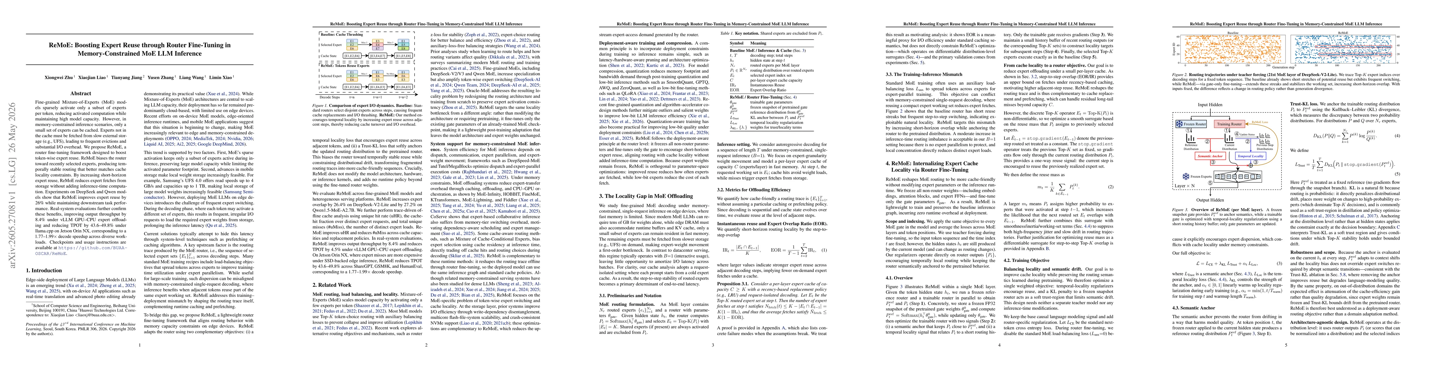 Thumbnail for ReMoE: Boosting Expert Reuse through Router Fine-Tuning in Memory-Constrained MoE LLM Inference