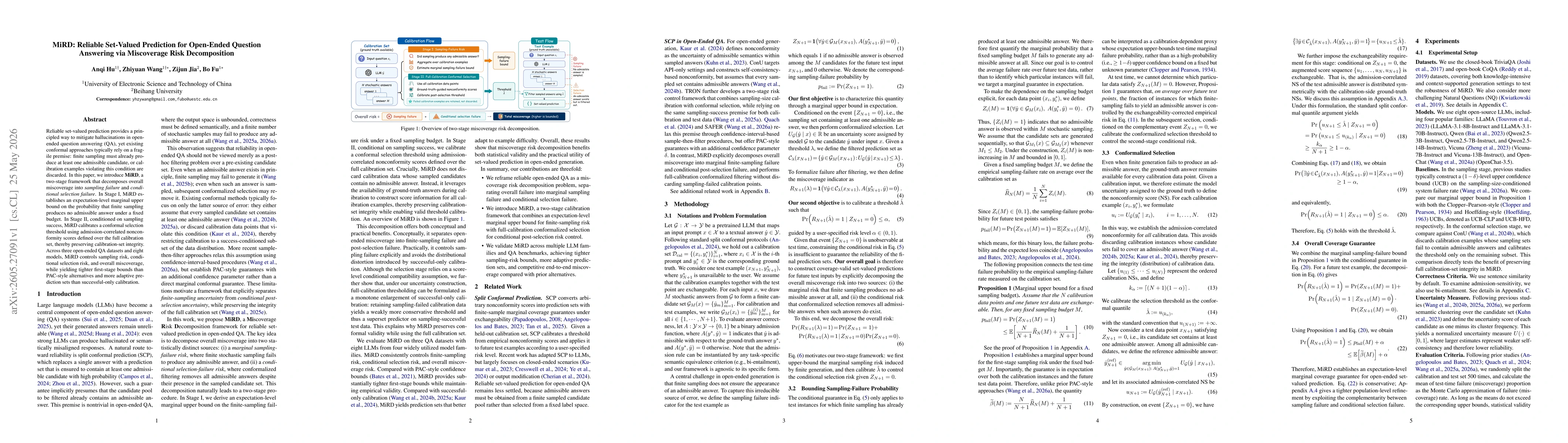 Thumbnail for MiRD: Reliable Set-Valued Prediction for Open-Ended Question Answering via Miscoverage Risk Decomposition