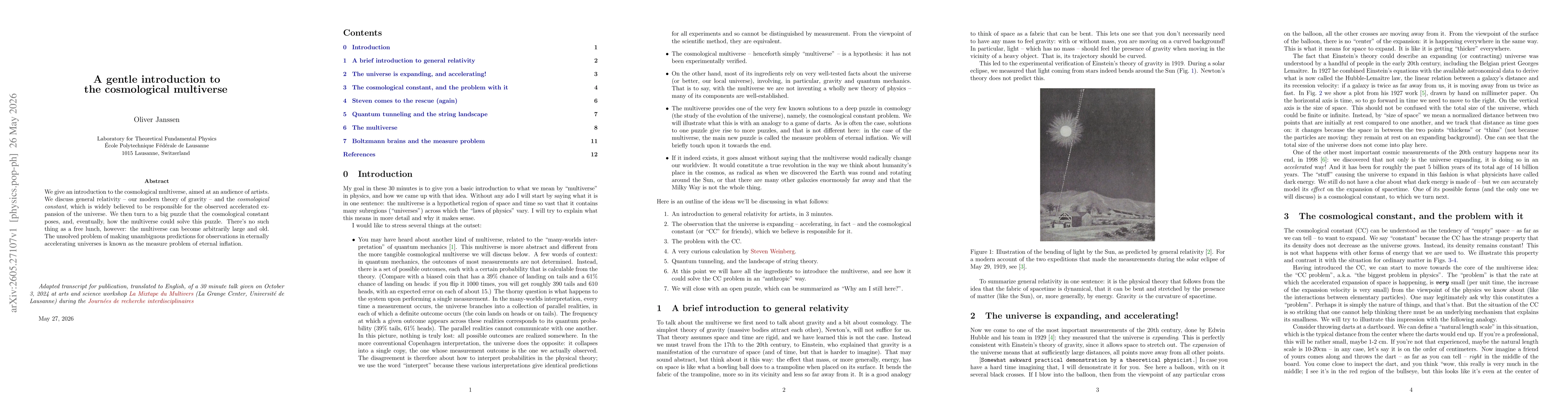 Thumbnail for A gentle introduction to the cosmological multiverse