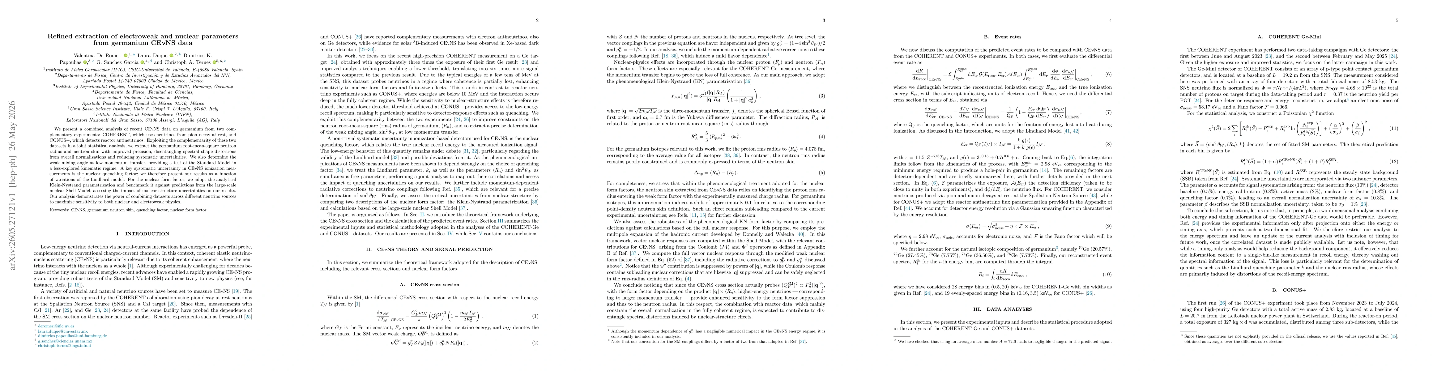Thumbnail for Refined extraction of electroweak and nuclear parameters from germanium CE$ν$NS data