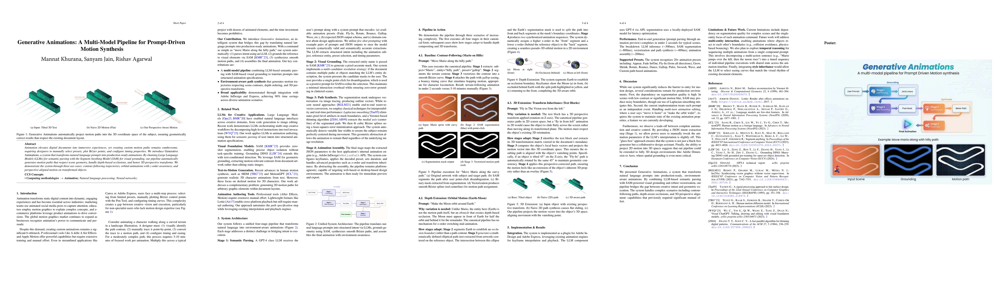 Thumbnail for Generative Animations: A Multi-Model Pipeline for Prompt-Driven Motion Synthesis