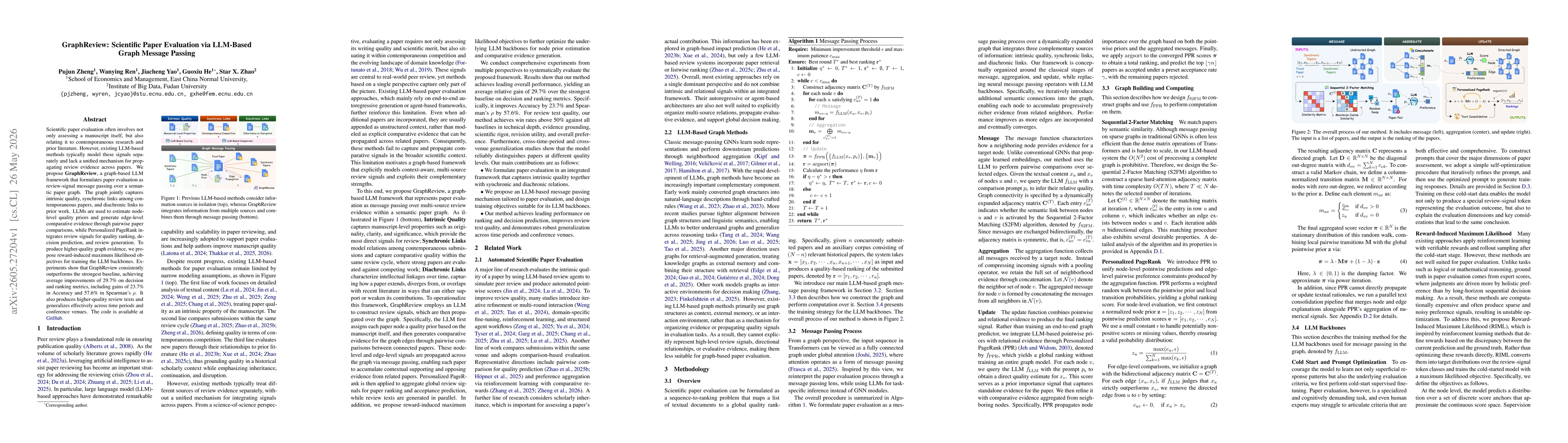 Thumbnail for GraphReview: Scientific Paper Evaluation via LLM-Based Graph Message Passing